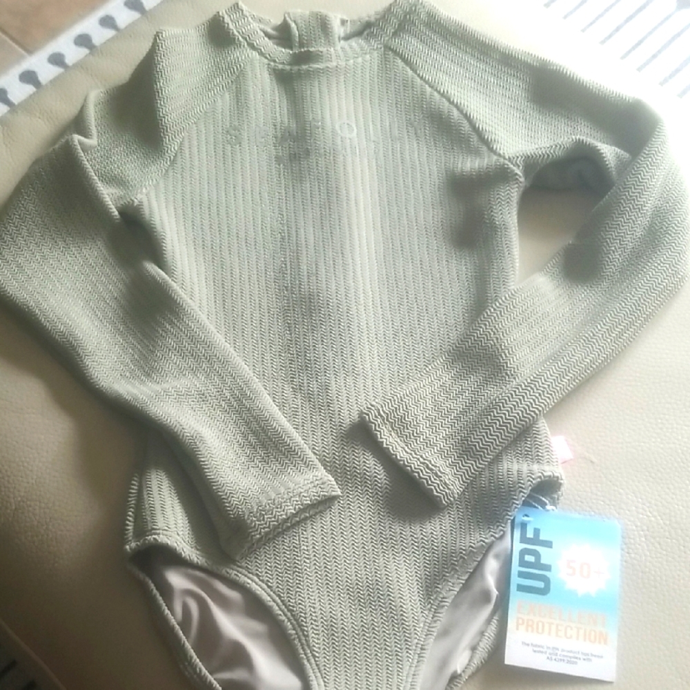 Kids Green UPF 50+ One Piece Swimsuit NWT